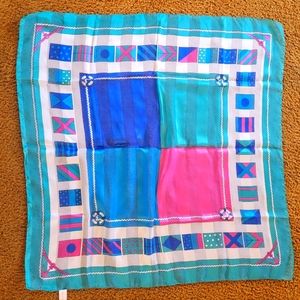 Italian Berkshire Scarf  Wrap Nautical Theme 30"x 30" 100% Polyester Soft